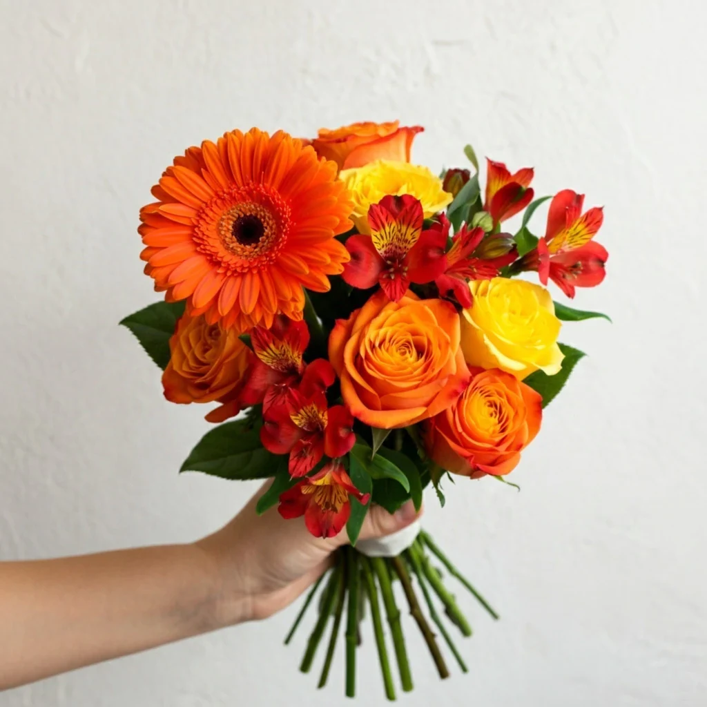 Ramo Gérberas + Rosas laranja